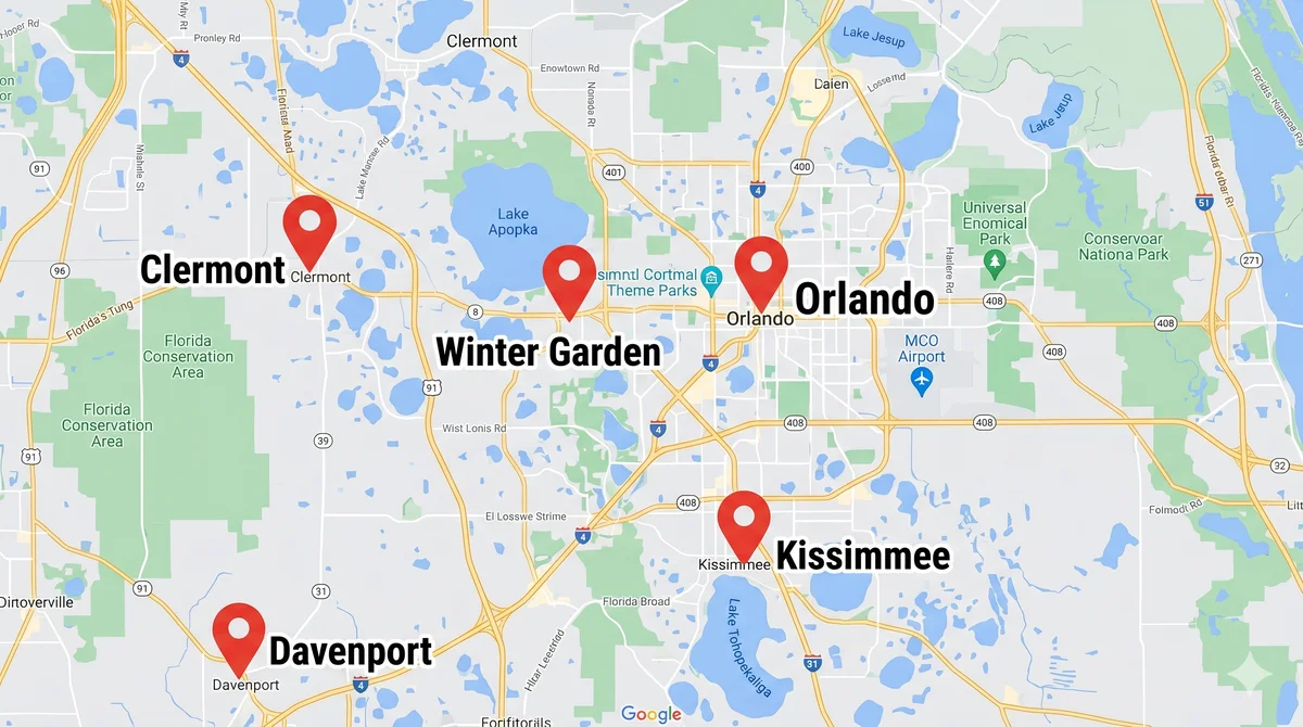 Service area map — Benny AC Solutions